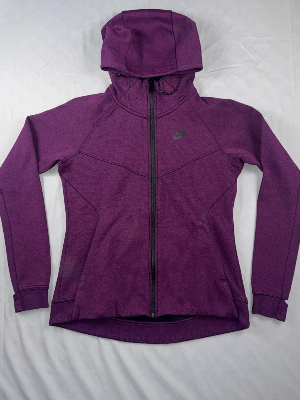 Nike Hoodie Womens Medium Purple Full Zip Tech Fleece High Neck Athletic Jacket